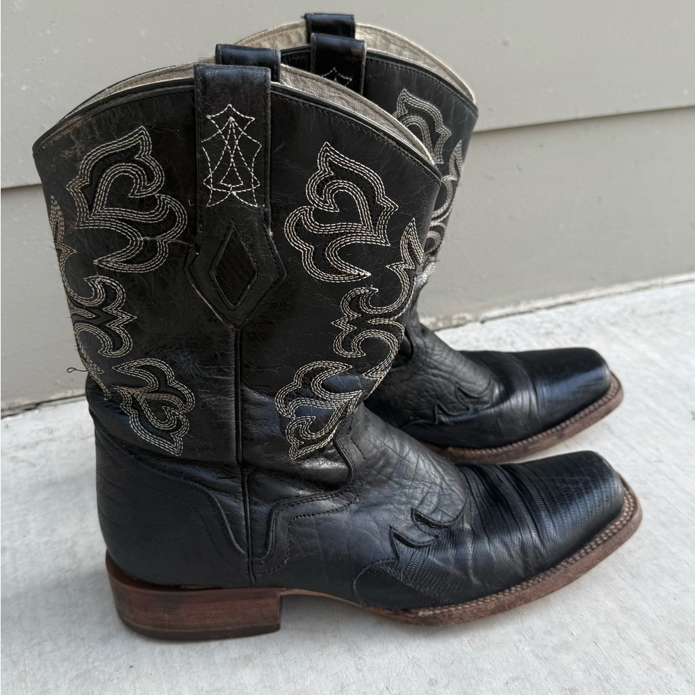 J.B. Dillon Black Western Cowboy Boots Lizard 8.5 EE